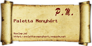 Paletta Menyhért névjegykártya